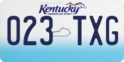 KY license plate 023TXG
