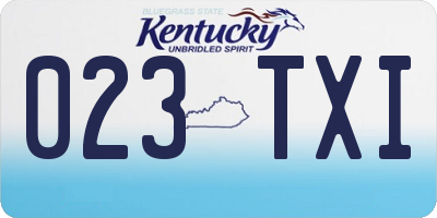 KY license plate 023TXI