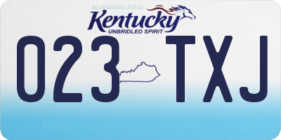 KY license plate 023TXJ