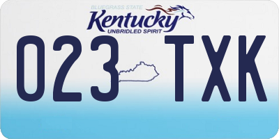 KY license plate 023TXK