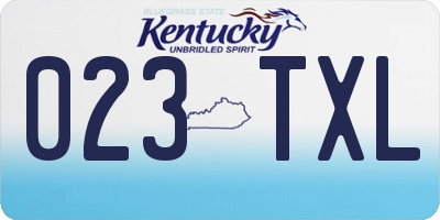 KY license plate 023TXL