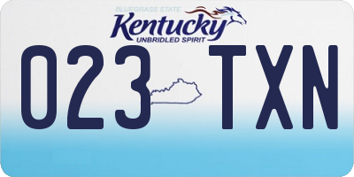 KY license plate 023TXN