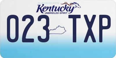 KY license plate 023TXP