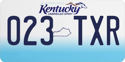 KY license plate 023TXR