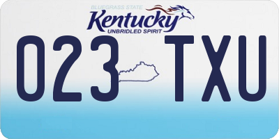 KY license plate 023TXU