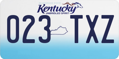 KY license plate 023TXZ