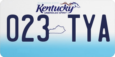 KY license plate 023TYA