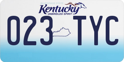 KY license plate 023TYC
