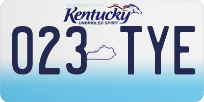 KY license plate 023TYE