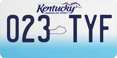 KY license plate 023TYF