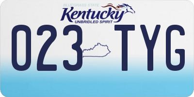 KY license plate 023TYG