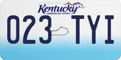 KY license plate 023TYI