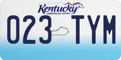 KY license plate 023TYM