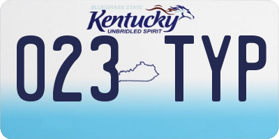 KY license plate 023TYP