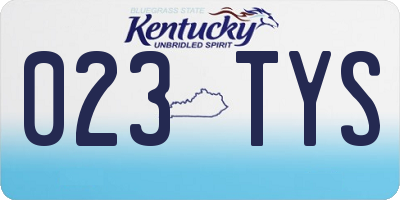 KY license plate 023TYS