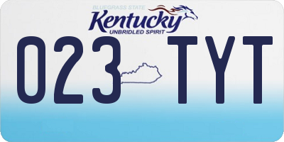 KY license plate 023TYT