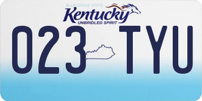 KY license plate 023TYU