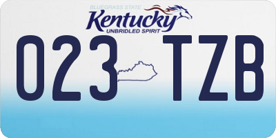 KY license plate 023TZB