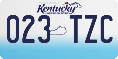 KY license plate 023TZC