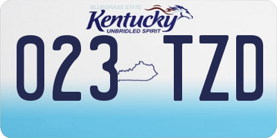 KY license plate 023TZD