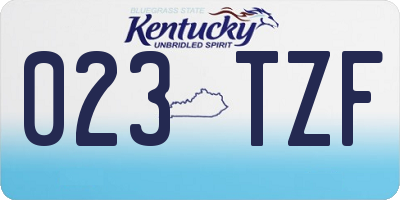 KY license plate 023TZF
