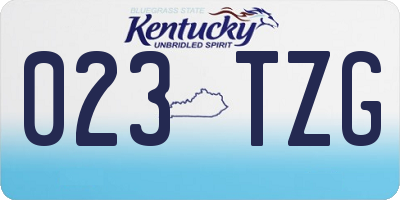 KY license plate 023TZG