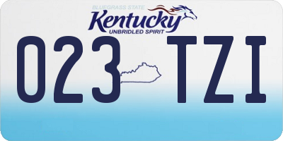 KY license plate 023TZI