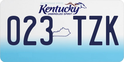 KY license plate 023TZK