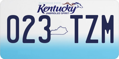 KY license plate 023TZM