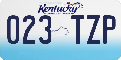 KY license plate 023TZP