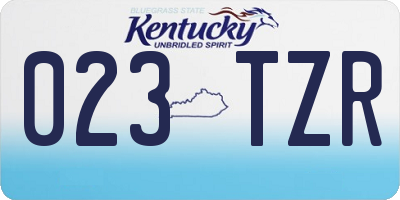 KY license plate 023TZR
