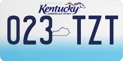 KY license plate 023TZT