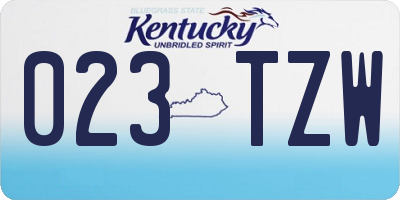 KY license plate 023TZW
