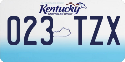 KY license plate 023TZX