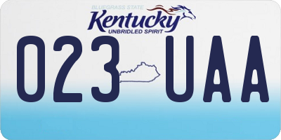 KY license plate 023UAA