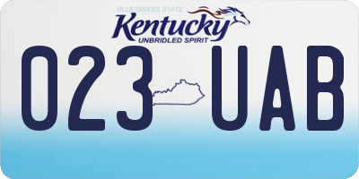 KY license plate 023UAB