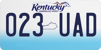KY license plate 023UAD