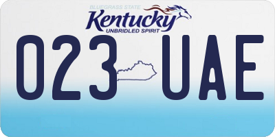 KY license plate 023UAE