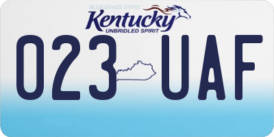 KY license plate 023UAF