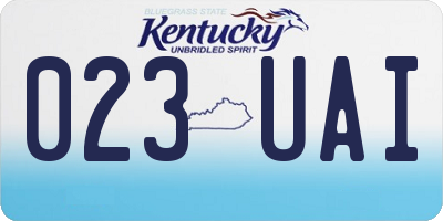 KY license plate 023UAI