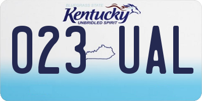 KY license plate 023UAL