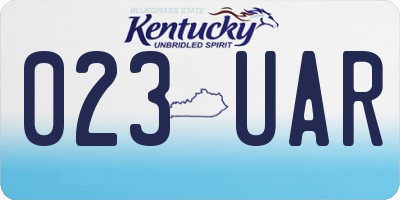 KY license plate 023UAR