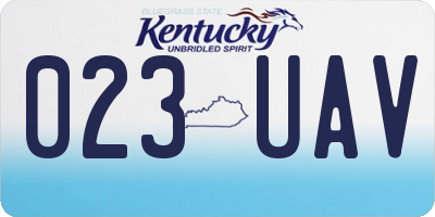 KY license plate 023UAV