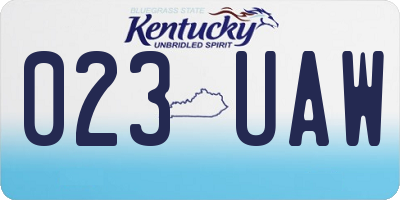 KY license plate 023UAW