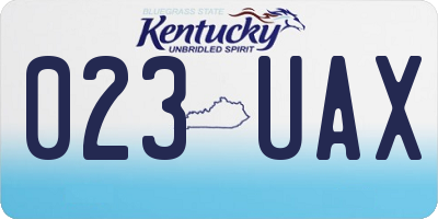 KY license plate 023UAX