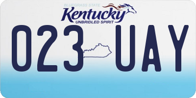 KY license plate 023UAY