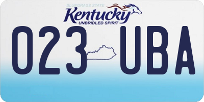 KY license plate 023UBA