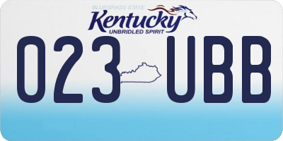 KY license plate 023UBB