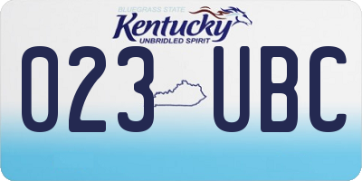 KY license plate 023UBC
