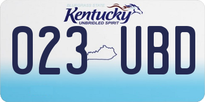 KY license plate 023UBD